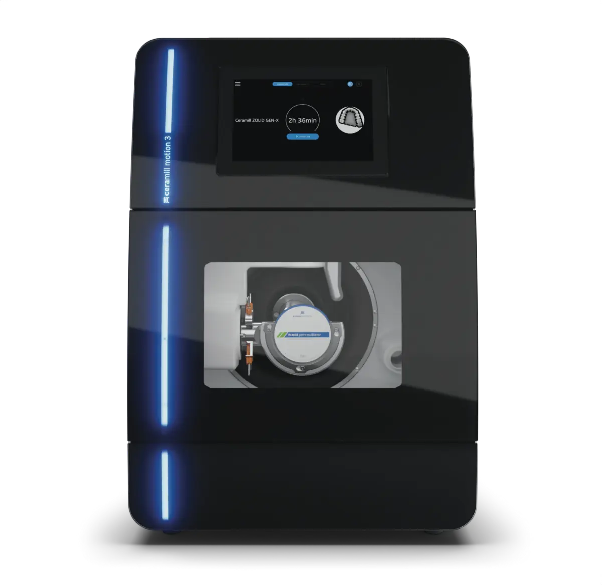 3D Fräse Motion 3 - Eigenlaborgefertigter Zahnersatz beim Zahnarzt Dres. Luhrenberg in Wiesbaden.